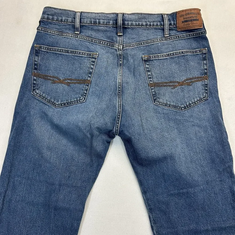 Levi Strauss Signature Gold Jeans Men’s 36x32 Classic Cowboy Western Blue Denim